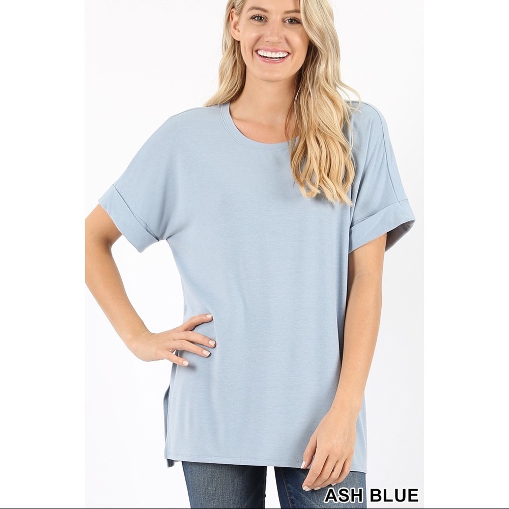 SAMMY ROUND NECK TEE ASH BLUE